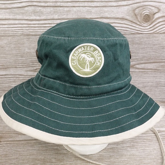 CLEARWATER BEACH SURF STYLE ONE SIZE GREEN SUN HAT CAP ONE SIZE - Picture 1 of 10